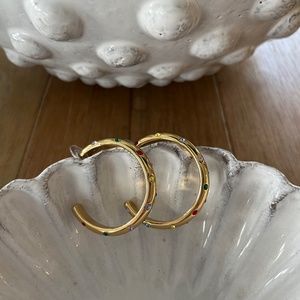 J.Crew by Allison Lou gold tone hoops with crystals nwt